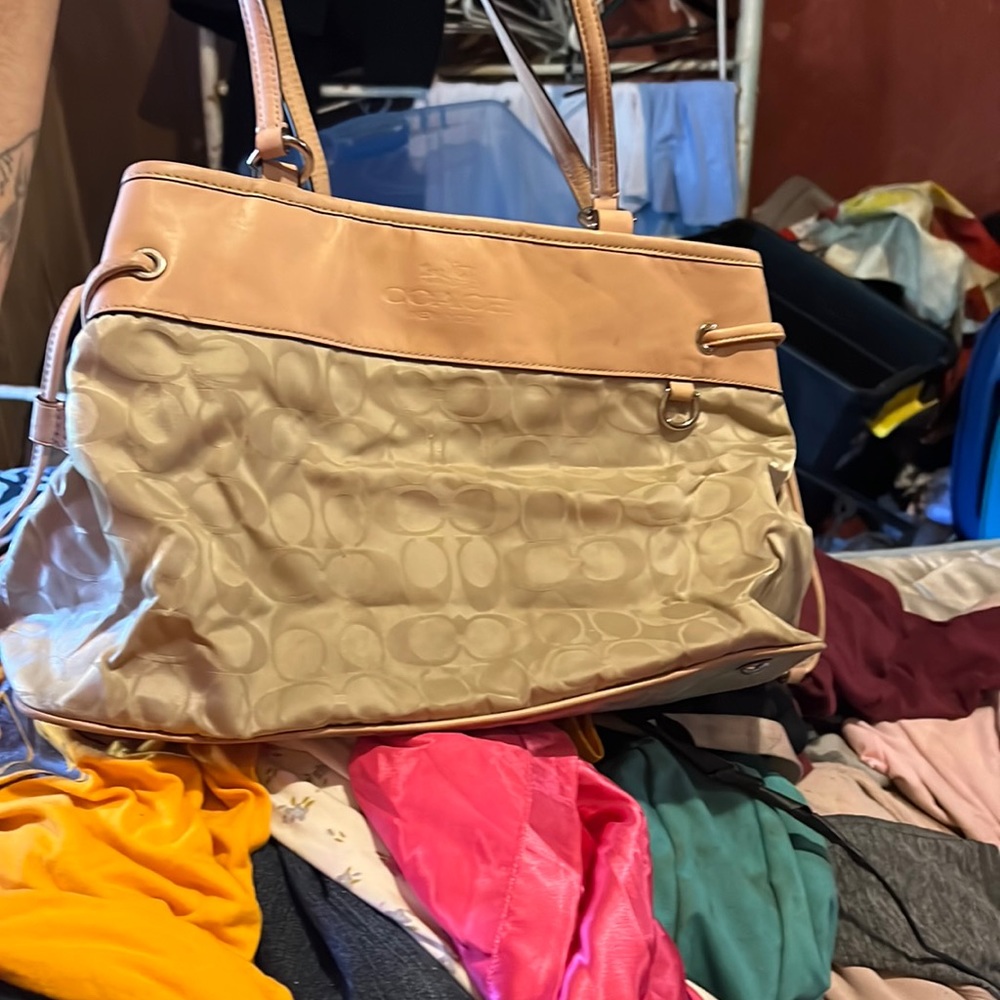 Coach draw string purse